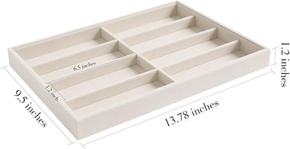 Stratalife Sunglasses Organizer Velvet Sunglass Organizer Tray Drawer Jewelry Storage Tray Bracelet Watch Display Case for Men Women Beige (8 Grids)