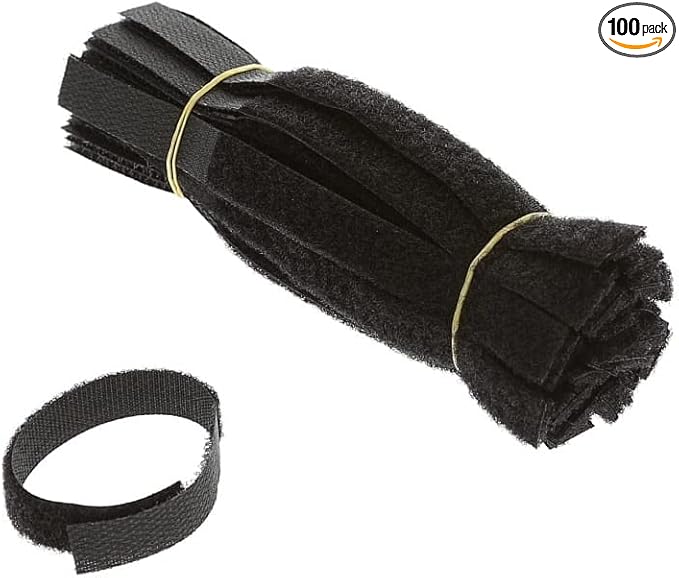 6 Inch (50-pack) Hook and Loop Self Gripping Fastening Cable Ties 1/2" Width - Multipurpose Microfiber Cloth Cable Organizer Self Adesive Pre-Cut Straps