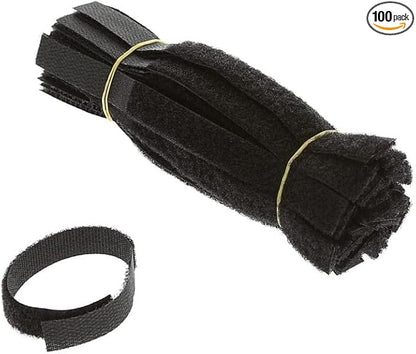 6 Inch (50-pack) Hook and Loop Self Gripping Fastening Cable Ties 1/2" Width - Multipurpose Microfiber Cloth Cable Organizer Self Adesive Pre-Cut Straps
