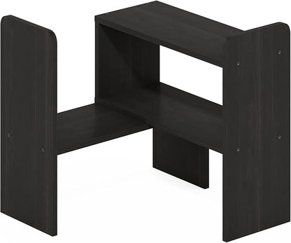 Furinno Classic Desktop Organizer Storage Rack Adjustable Free Style Rotation Display Bookshelf, Espresso 6.7D x 23.7W x 15.67H in
