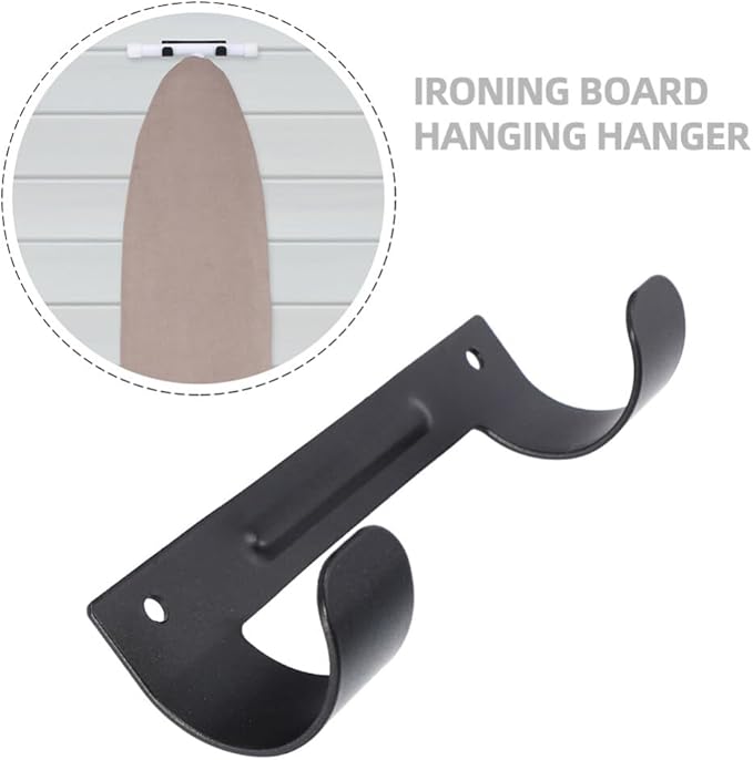 Alipis 2pcs Ironing Board Hanger Double Hooks Heavy-Duty Wall Mount Storage for Use Space-Saving Design for Seamless Ironing Routine