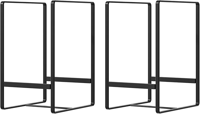 Hikinlichi 2 Pack Large Plate Holders Organizers Upright Cabinet Dish Drying Racks Metal Plate Dish Organizers Racks Stands for Countertop and Cupboard 7.87in. x 6.29in. x 4.52in. Black