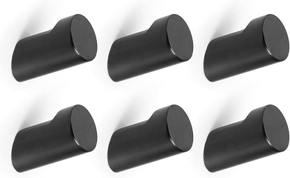 Wood Wall Hooks for Hanging, 6 Pack Hat Hook for Walls, Coat Hook Wall Mount, Backpack Hooks for Walls, Bathroom Towel Hanger (Black)
