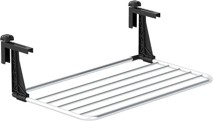 Tangkula Portable Clothes Drying Rack, Extendable Radiator Clothes Airer with Robust Aluminum Frame for Balcony Railings Windowsill, Folding Towel Rack for Indoor & Outdoor Use (Small)
