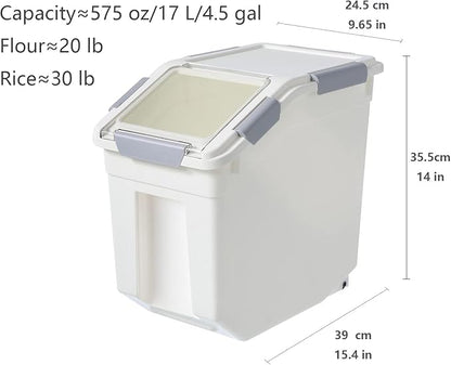 CITY BABY 2 Pack Airtight Flour Storage Container With Scoop,Dry Food, Sugar, Baking Supplies,Rice Container Set -BPA Free- Pet Food Storage Container,Dog Cat Birds Food Bin(20 lb)