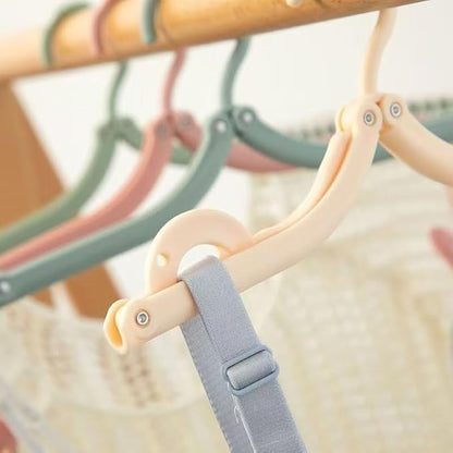Portable Travel Hangers, Foldable Clothes Drying Rack in Pastel Green, Pink, Blue, 6 Pack, Collapsible Design for Cruise Ship