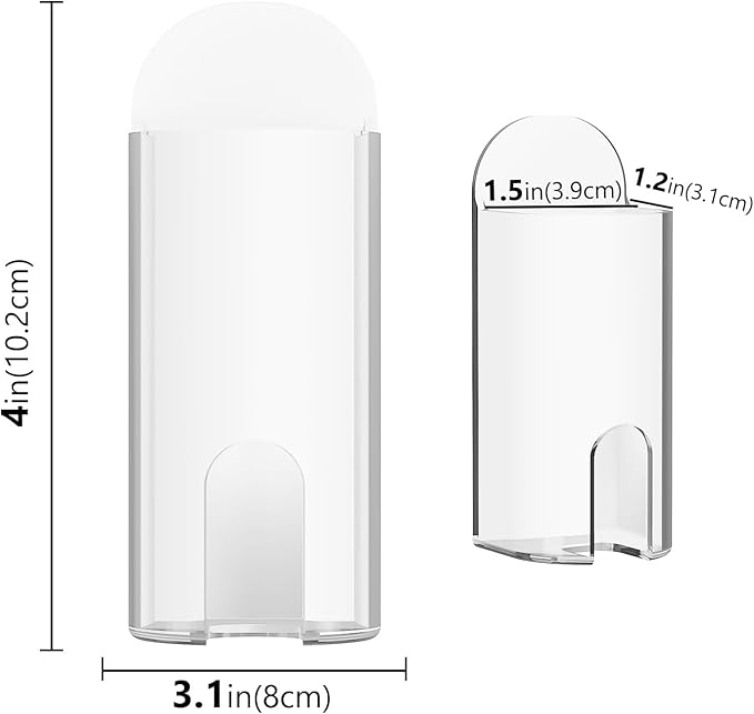 DODAMOUR 2 Pack Electric Toothbrush Holder Wall Mounted, Plastic Tooth Brush Holder with Charge Port, Self Adhesive Toothbrush Organizer for Bathroom (Clear)