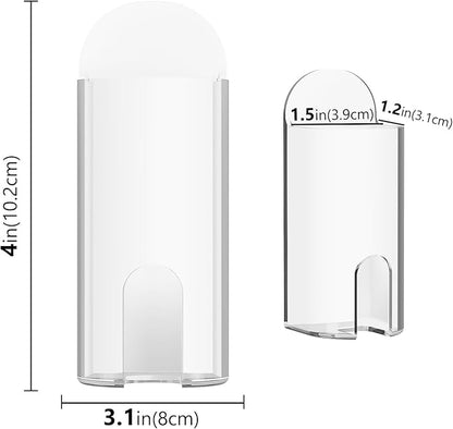 DODAMOUR 2 Pack Electric Toothbrush Holder Wall Mounted, Plastic Tooth Brush Holder with Charge Port, Self Adhesive Toothbrush Organizer for Bathroom (Clear)