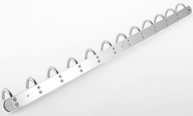 QT Home Decor Hook/Coat Rack with 12 Round Hooks-Modern Wall Mounted - Ultra Durable with Solid Steel Construction,Brushed Stainless Steel Finish,Super Easy Installation,Rust and Water Proof.