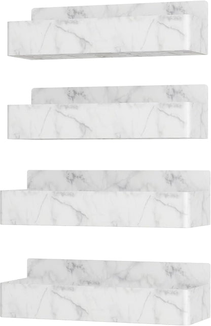Magnetic Spice Rack for Refrigerator, Kitchen Organizer and Storage Shelf, Marble(4 Pack)
