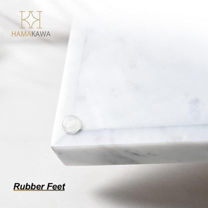 Large Bathroom Vanity Tray, Real Natural Marble Sink Tray 12 inch, Carrara White Stone Toilet Tank Trays, Modern Dresser Trays, Countertop Organizer for Kitchen Counter, Soap Dispenser