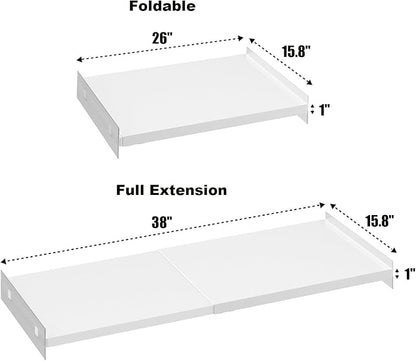 26-38in Expandable Shelf for Cabinet，Tension Shelves for Closet Pantry Wardrobe Cupboard Kitchen, 15.8" D,2packs