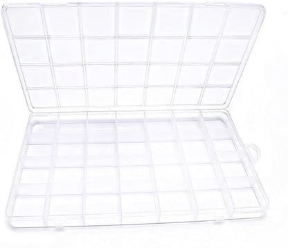 IOOLEEM 28 Grids Plastic Bead Organizer Box, Organizer Container Storage Box, Dividers for bead arts and crafts.