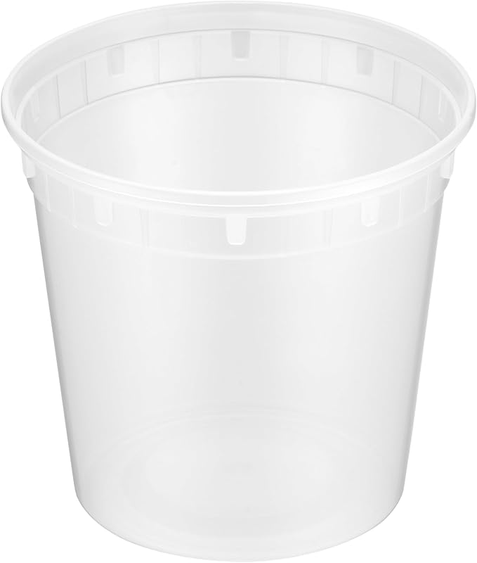 ProTakeOut 24oz [50 set] Heavy Duty Plastic Deli Container | BPA-Free Food Storage with Airtight Leak‑Proof Lids | Microwave, Freezer & Dishwasher Safe – Stackable, Bulk Reusable Soup & Meal Prep Tub