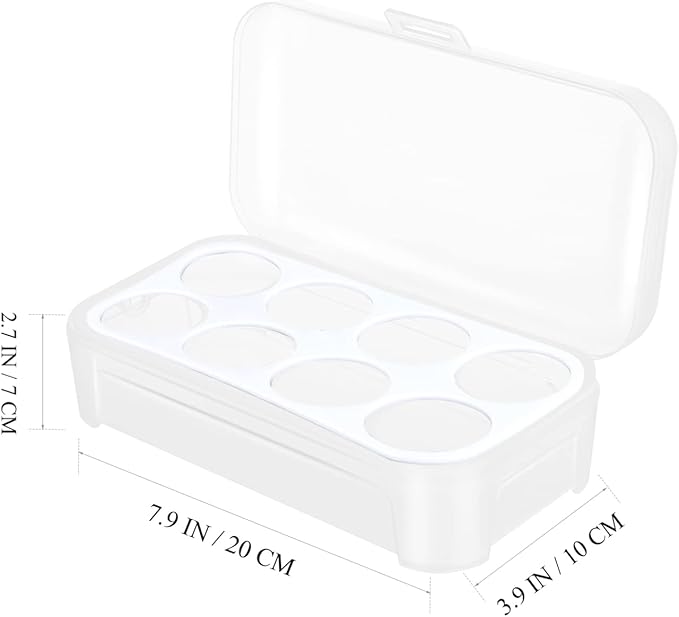 Yardwe Egg Storage Box 8 Egg Holder with Secure Lock Lightweight Pp Material Refrigerator Organizer for Kitchen and Camping Space Saving Carrier