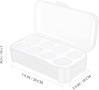 Yardwe Egg Storage Box 8 Egg Holder with Secure Lock Lightweight Pp Material Refrigerator Organizer for Kitchen and Camping Space Saving Carrier