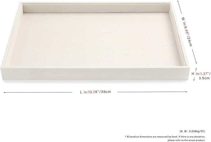Oirlv linen Jewelry Display Trays Stackable Necklace Bracelet Ring Showcase Display Empty Plate(Pack of 1)