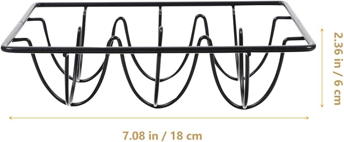 6 Compartment Wire Egg Holder Rack for Kitchen Refrigerator Storage and Display Compact 2.36X4.72X2.36 Inch Black Metal Egg Organizer