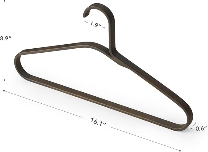 GUDEE CAKON Set of 3 Bamboo Hangers – Eco-Friendly, Strong & Durable Clothes Hangers (Brown)