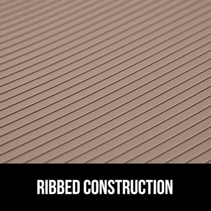 GORILLA GRIP DuraGuard Shelf Liner, Non-Adhesive Cabinet Liners for Kitchen Drawers, Shelves, Refrigerator, Pantry Storage, Bathroom Closet, Durable Waterproof BPA Free Ribbed Plastic, 17.5x10 Beige