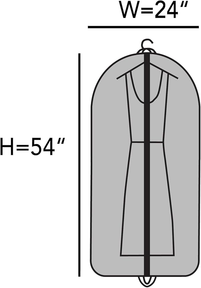 Covermates Keepsakes Garment Bag Set - Premium Polyester - Full Length Zipper - ID Window - Carrying Handles - Closet Storage, Grey