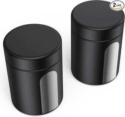 Glass Storage Jar (4 oz), 2 Pack Premium Smell Proof Visual Container with Child Resistant Cap, Small Waterproof Bottle Multipurpose Container for Coffee Teas Herbs Spices(120ml)