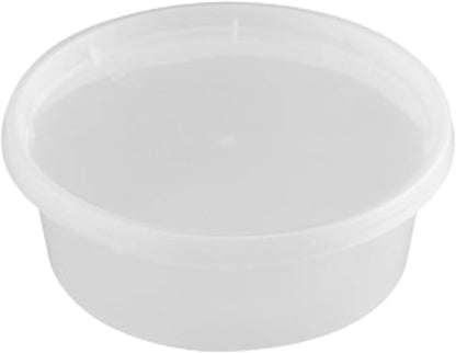 ProTakeOut 8oz [50 set] Heavy Duty Plastic Deli Container | BPA-Free Food Storage with Airtight Leak‑Proof Lids | Microwave, Freezer & Dishwasher Safe – Stackable, Bulk Reusable Soup & Meal Prep Tub