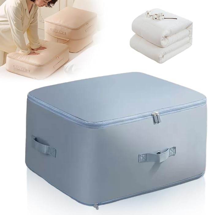 Generic Storage Organizer, 2024 New Ultra Space Saving Self Compression Organizer, Dustproof and Moisture-proof Compression Storage Bag for Comforters, Clothes, Blankets (Blue, Large)