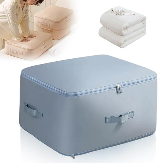 Generic Storage Organizer, 2024 New Ultra Space Saving Self Compression Organizer, Dustproof and Moisture-proof Compression Storage Bag for Comforters, Clothes, Blankets (Blue, Large)