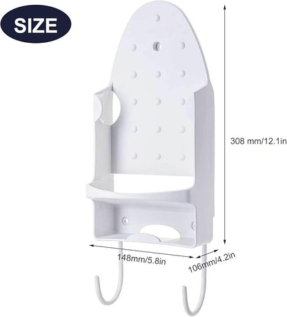 Wall Mount Ironing Board Hanger Iron Holder Space-Saving Household Bathroom Kitchen Closet Organizer Wall Rack Shelf