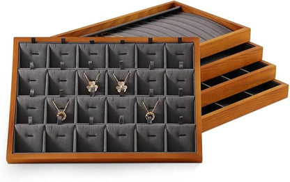 Yinbeini Jewelry Drawer Organizer, Wood Stackable Jewelry Trays,White Bracelet Storage,Premium Jewelry Tray For Watch,Bangle