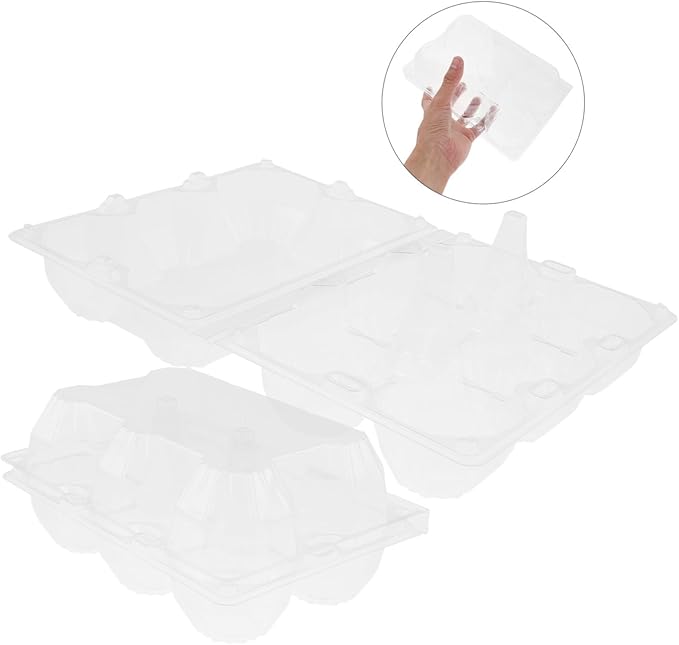 6pcs Goose Egg Packaging Box Egg Storage Bin Half Dozen Cartons Easter Cartons Fresh s Pulp Container Pulp Flat Refrigerator Organizer Pvc Transparent