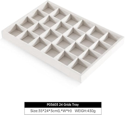 Earring Organizer Tray, Velvet Jewelry Trays，Premium Rock Organizer,Luxury Earring Storage,White Earring Case