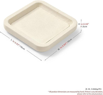 Woodten Microfiber Jewelry Display Flat Tray for Rings Earrings Necklace Bracelet, Jewelry Photograph Display Catchall Organizer Tray Dish(XS,Beige)