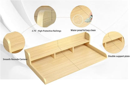 Washer Dryer Countertop, Laundry Wood Shelf Topper with Edge, 2-Tier Laundry Countertop, for Washer and Dryer Laundry Hamper Counter Storage Organization (Oak)