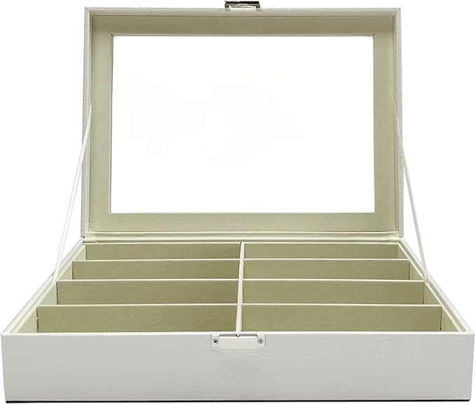 UnionBasic 8-slot Sunglasses Glasses Organizer Collector Storage Case, Croco White