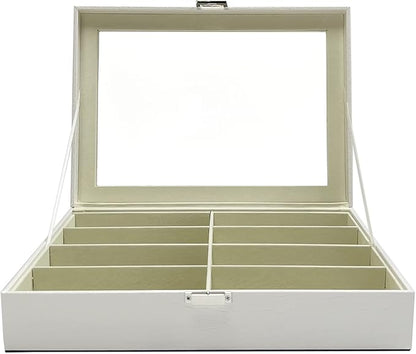 UnionBasic 8-slot Sunglasses Glasses Organizer Collector Storage Case, Croco White
