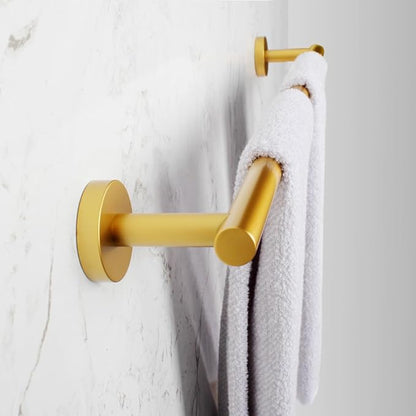 Stainless Steel 24-Inch Bathroom Single Towel Bar Gold Towel Holder, Wall Mount Towel Back Rod Hotel Style
