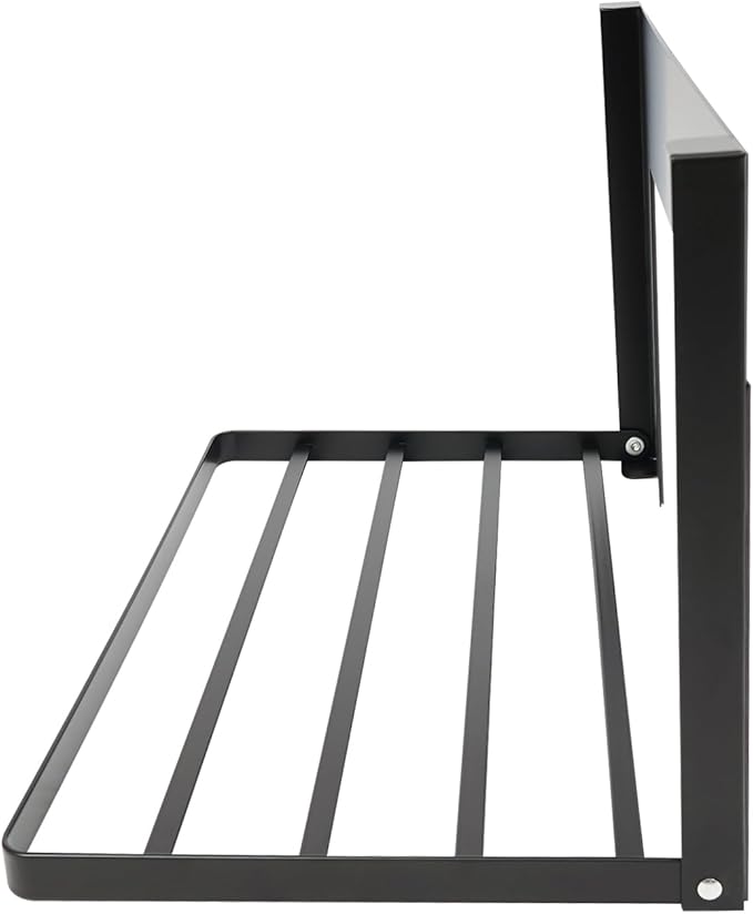 Magnetic Folding Shelf, Magnetic Multi-Purpose Organizer Shelf Magnet Rack Mount on Washing Machine or Fridge, Durable Folding Rack for Laundry Room, Bathroom, Kitchen (Black)