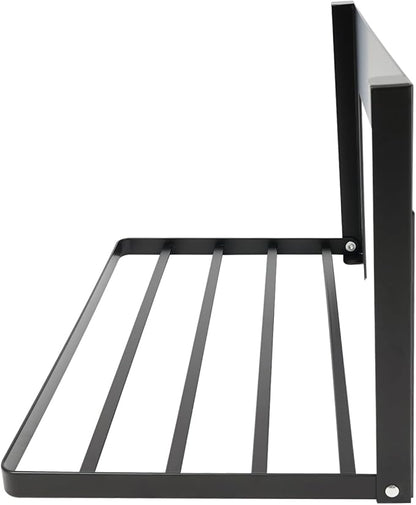 Magnetic Folding Shelf, Magnetic Multi-Purpose Organizer Shelf Magnet Rack Mount on Washing Machine or Fridge, Durable Folding Rack for Laundry Room, Bathroom, Kitchen (Black)