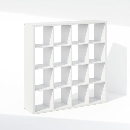 Furinno Cubic Closet Organizers and Storage, 16-Cube Closet Organizer, Open Shelf Closet Storage, Extra Thick Frame for Wardrobe, Bedroom, Living Room, White