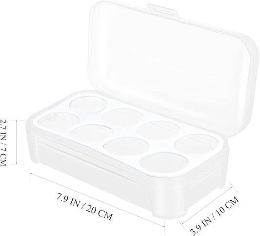 OUNONA 1Pcs 8 Grid Egg Holder, Egg Holder Camping Carrier, Plastic Container, Shockproof Storage Box, Crisper Carrier Case for Refrigerator Camping Picnic Travel Kitchen Outdoor, Clear
