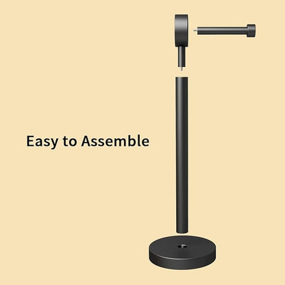 YUMORE Toilet Paper Holder Stand,Freestanding Bathroom Metal Black Matte Tissue Roll Holder for Modern Bathroom