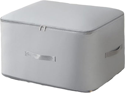 Upgraded Ultra Space Saving Self Compression Organizer Bag - Premium Large Capacity Storage Cube for Comforters, Bedding, Blankets & Clothes (1-Pack, Light Grey, 11 * 6.3 * 1.2inches)