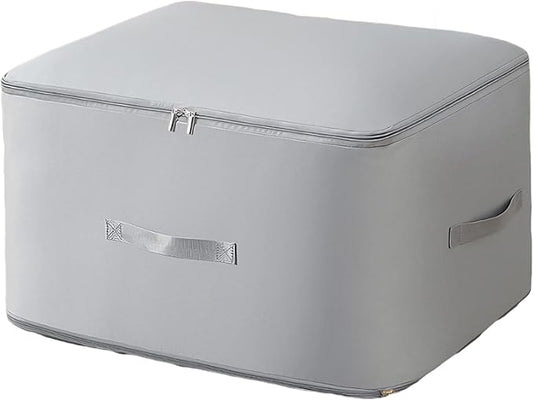 Upgraded Ultra Space Saving Self Compression Organizer Bag - Premium Large Capacity Storage Cube for Comforters, Bedding, Blankets & Clothes (1-Pack, Light Grey, 11 * 6.3 * 1.2inches)