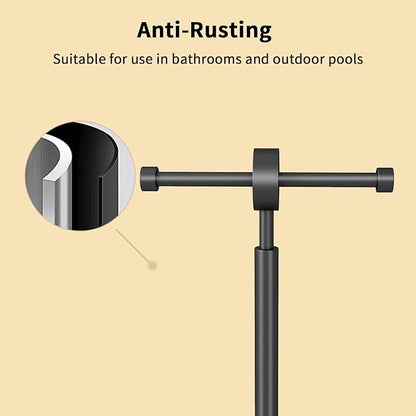 YUMORE Toilet Paper Holder Stand, Floor Freestanding Double Roll Black Tissue Paper Stand for Modern Bathroom, Weighted Round Base Stainless Steel Toilet Roll Holder,Extra Capacity