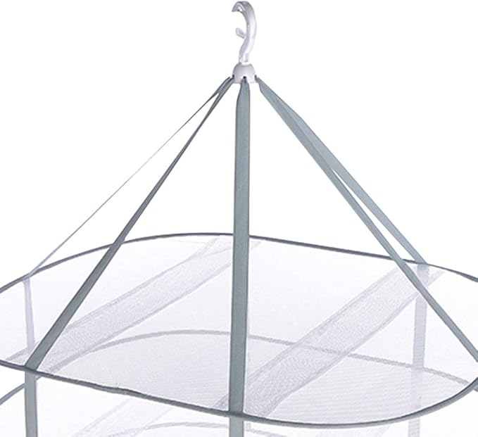 3 Tier Folding Drying Rack, 10Lb Capacity Space Saving Hanging Dryer with Fixing Band, Stackable Sweater Laundry Rack for Clothes, T-Shirt, Towels, Underwear, Indoor Outdoor Use, 31inch