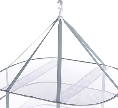 3 Tier Folding Drying Rack, 10Lb Capacity Space Saving Hanging Dryer with Fixing Band, Stackable Sweater Laundry Rack for Clothes, T-Shirt, Towels, Underwear, Indoor Outdoor Use, 31inch