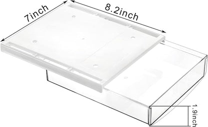 SOUJOY 3 Pack Under Desk Drawer, Self-Adhesive Slide Out Organizer Tray, Plastic Stick On Table Hidden Attachable Drawer Tray for Office Home School Kitchen