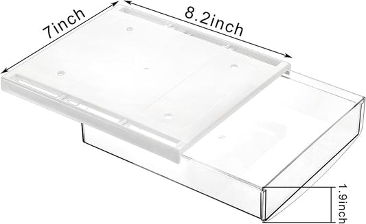 SOUJOY 3 Pack Under Desk Drawer, Self-Adhesive Slide Out Organizer Tray, Plastic Stick On Table Hidden Attachable Drawer Tray for Office Home School Kitchen